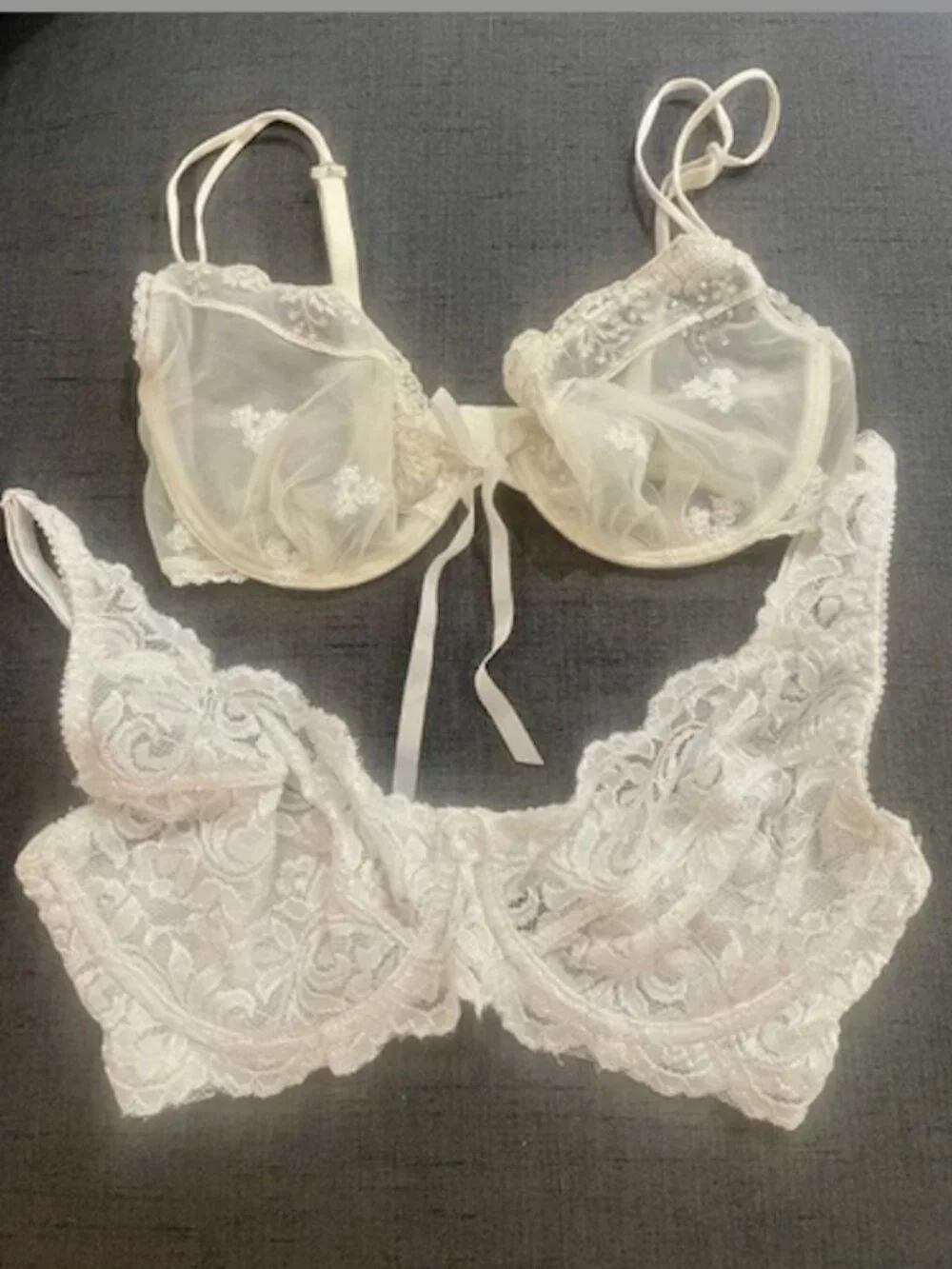 Buy 1, Get 1 FREE Vintage Odille Oasis sheer and unknown no tag lace Bra SZ 34C